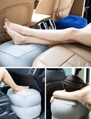 Povinmos Inflatable Foot Rest Pillow for Travel, 7.5*5.5 Inch, Black