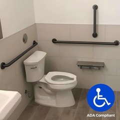 Grab Bar Bundle for ADA Compliance, Matte Black Stainless Steel Grab Bar Set …