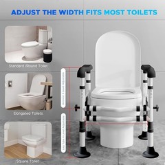 Adjustable Toilet Safety Rails for Seniors & Disabled – Heavy Duty