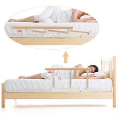 Folding Bed Rails For Elderly Medical Hospital Side Wooden Adults Guard Rail