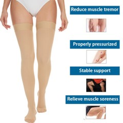Compression Stockings 20-30mmHg Thigh High Socks Relief Socks With Silicone Band