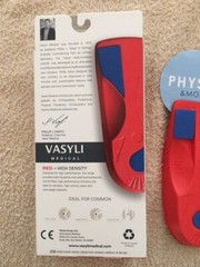 original Vasyli Orthotics Red high density 3/4 length heat mouldable from physio