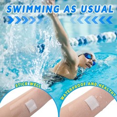 50 Pieces Waterproof Adhesive Bandages Transparent Stretch 4 x 4 Inch