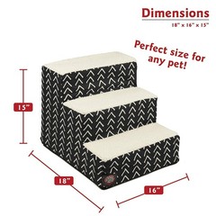 Majestic Pet 3 Step Portable Dog Stairs for Small Dogs to get on Bed Supports 25