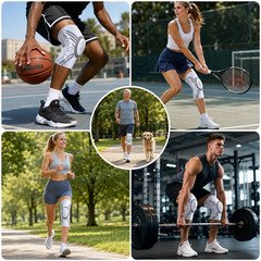 Knee Sleeve Compression Brace Support For Sport Gym Joint Pain Arthritis Relief
