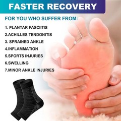 3Pairs Ankle Compression Socks Brace Support Plantar Fasciitist Men Women