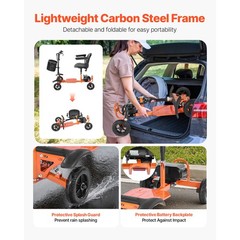 Uimoso 4-Wheel Foldable Electric Mobility Scooter with 265lbs Capacity
