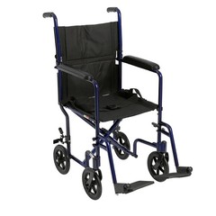 Drive Medical ATC19-BL Lightweight Aluminum Transport Wheelchair Blue