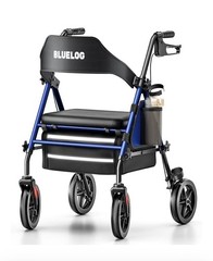 NEW Bluelog Rollator Walker With Seat Blue Color 350 Lb Model FST912