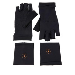 Tommie Copper Infrared Compression Fingerless Gloves and Wrists – Black/Small
