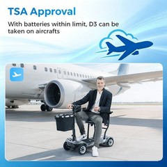2026 Foldable 4-Wheel Mobility Scooter Seniors Adults 18.6 Mile Airline Approved