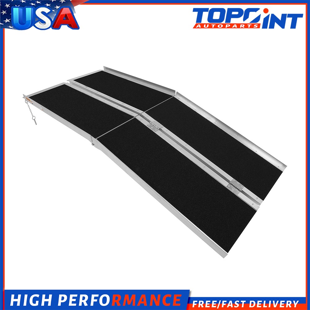 10ft Aluminum Multi-Folding Wheelchair Ramp Scooter Mobility Portable Ramp