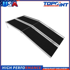 10ft Aluminum Multi-Folding Wheelchair Ramp Scooter Mobility Portable Ramp