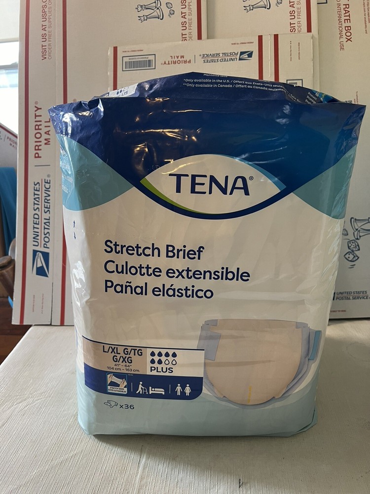 TENA STRETCH PLUS INCONTINENCE BRIEF SIZE L/XL BREATHABLE 67603 28 COUNT