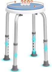 Shower Chair for Inside Shower, 360 Degree Swivel Shower Seat, Adjustable Hei…