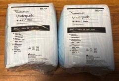 2 Pack 20 Ct Cardinal Health WINGS Basic Underpads 7176 Light Absorbency 23×36