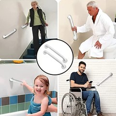12″ White Stainless Steel Shower Grab Bar 2 Pack for Bathtubs and Showers