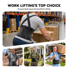Work Back Brace for Men & Women, Adjustable Lower Back Support Belt for Sciatica