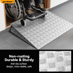 Portable Aluminum Threshold Ramp for Wheelchairs, 700LBS Capacity, 2-4″ Rise