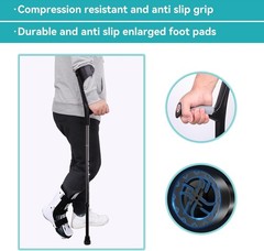 Forearm Crutches for Adults Adjustable, Portable Foldable with Arm Strap (2 Pcs)