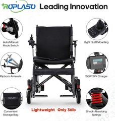 29lbs Ultra Lightweight Carbon Fiber Electric Wheelchair Foldable Power Mobility