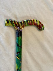 Custom Walking Cane for Men Hand-Painted By Disabled Veteran