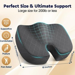 Breathable Ergonomic Seat Cushion with Removable Cover – Ideal for Long Sitting