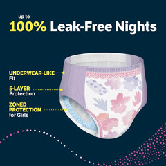 Goodnites Girls‘ Bedwetting Underwear, XL (95-120 lbs), 63 Ct, 3 Packs