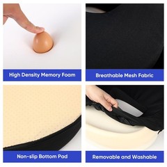 MINUPWELL Truck Seat Cushion, 2PC 100% Memory Foam Seat Cushion for Truck Dri…