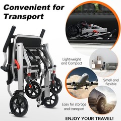 Wheelchairs for Adults, Transport Wheelchair Lightweight Foldable,26lb,220-pound