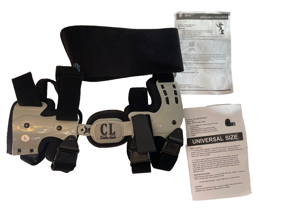 New Comfortland Medical Universal Knee Brace Left Knee Brace Adjustable OA-200-L