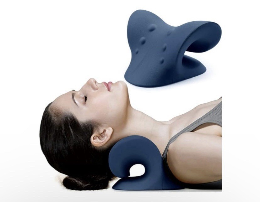 Neck & Shoulder Relaxer Cervical Traction Device for TMJ Pain Relief ,Dark Blue