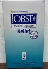 JOBST Relief Thigh High Garter Style Soft Top Band 20-30mmHg (Beige) X-Large