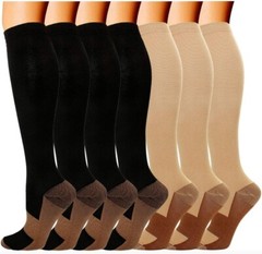 Copper Compression Socks for Men & Women 15-20mmHg Knee High for Athletic Travel