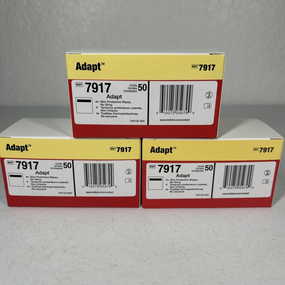 Hollister 7917 Adapt No Sting Skin Protective 50 Wipes Per Box (3 Pack) Exp 2027