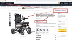 JIEXOTRI 500W Power Wheelchair Foldable Joystick Seat Belt Anti-tip 360lb
