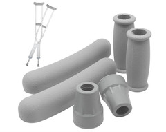 6pcs Crutch Pads Replacement Kit with Hand Grips & Tips for Standard Crutches