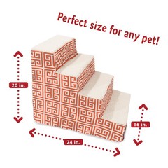 Majestic Pet 4 Step Portable Dog Stairs For Small Dogs To Get On Bed Supports