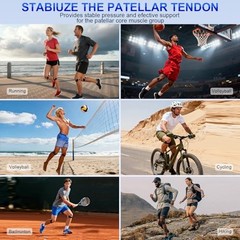 Silicone Patellar Tendon Support Strap, Adjustable Non-Slip One Size 1 Gray