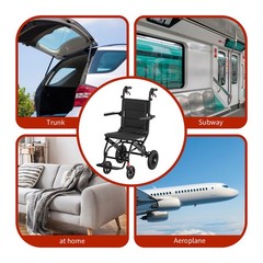 Portable Foldable Lightweight Transportablel Manual Wheelchair All Terrain 19lb