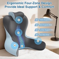 Reading Pillow for Sitting in Bed,22″ H Back Support Pillow for Sitting up,Ba…