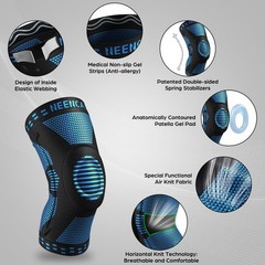 NEENCA Professional Knee Brace, Compression Knee Sleeve with Patella Gel Pad & S