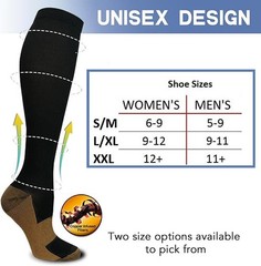3 Pairs Full Toe Compression Socks for Men Women Diabetic Socks 15-20 mmHg S-XXL