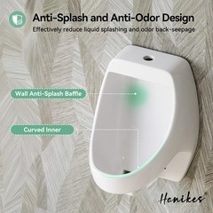 UR-482 1.0 GPF Urinal with Siphon Jet Flush Action in. White