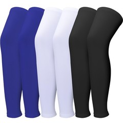 3 Pairs Compression Leg Sleeves, Full Length Leg Sleeves with Anti Slip Silic…