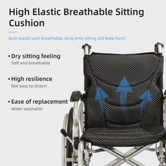 FDA Lightweight 21lb Portable Wheelchair 6-Tire All Terrain for Elderly Disabled