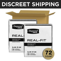 Depend Real Fit Adult Diapers for Men S/M Black Briefs Max Absorbency 72 Count