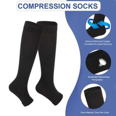 1/2 pairs Compression Socks 15-20 mmHg Open Toe Leg Support Stocking Men Women
