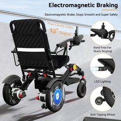 KERDOM ELECTRIC WHEELCHAIR FOR ADULTS UPGRADE 30 MILES RANGE 350LBS WEIGHT,BLACK