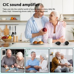 Pair Senior Digital Hearing Aids Rechargeable Sound Voice Amplifier For Elderly